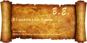 Blaskovits Emma névjegykártya