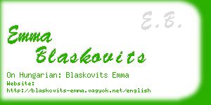 emma blaskovits business card